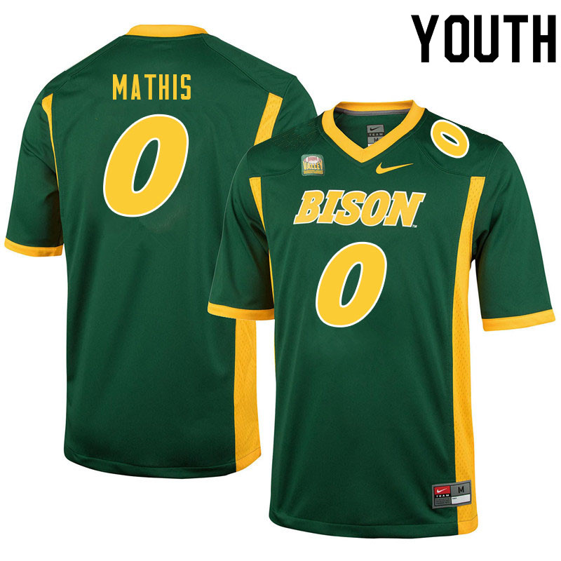 Youth #0 Zach Mathis North Dakota State Bison College Football Jerseys Sale-Green - Click Image to Close